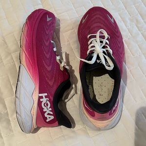 Hoka One One Pink Athletic Shoes with Striking Design